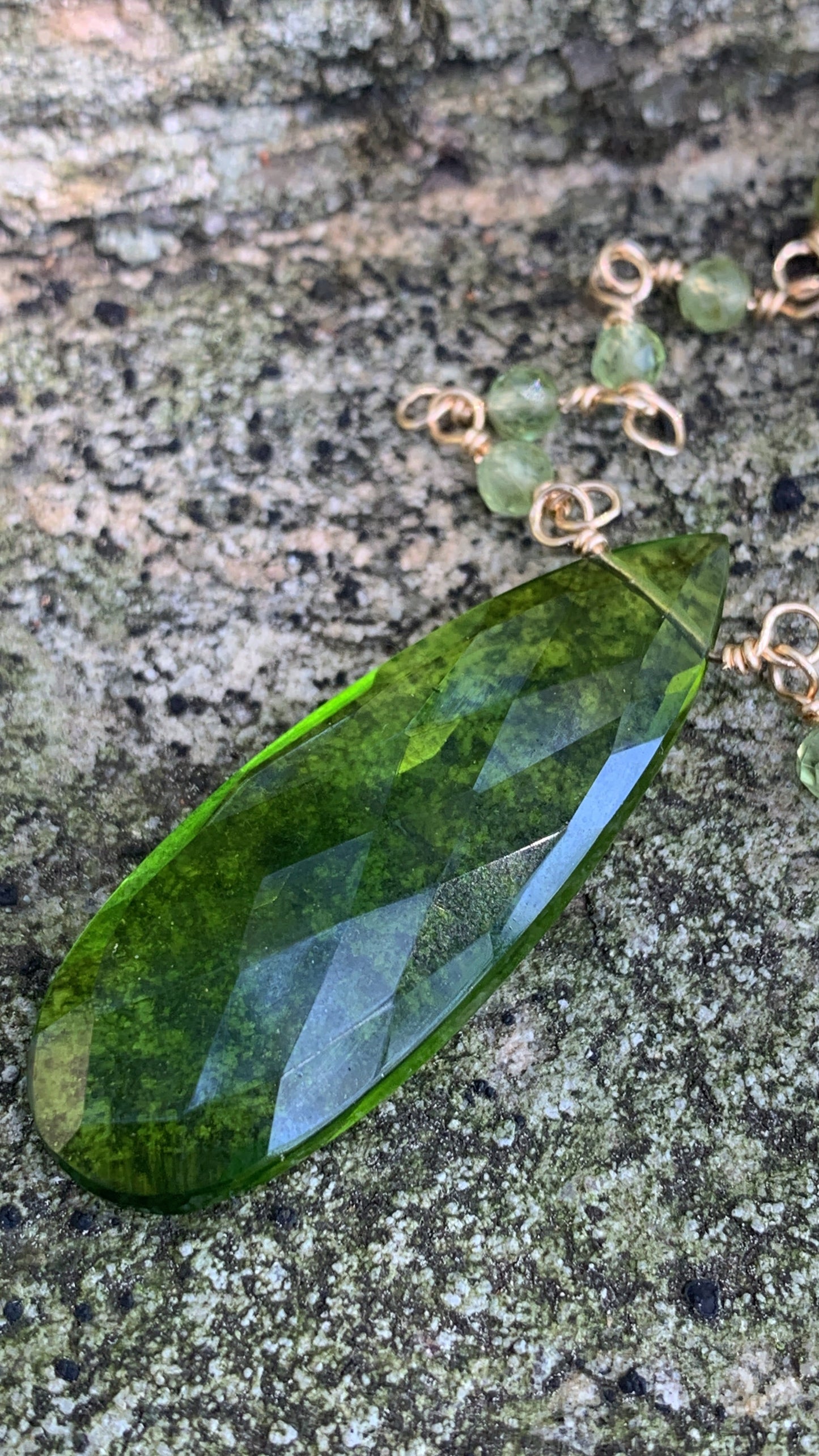 Peridot Bloom Necklace – Handcrafted Yellow Gold Fill August Birthstone