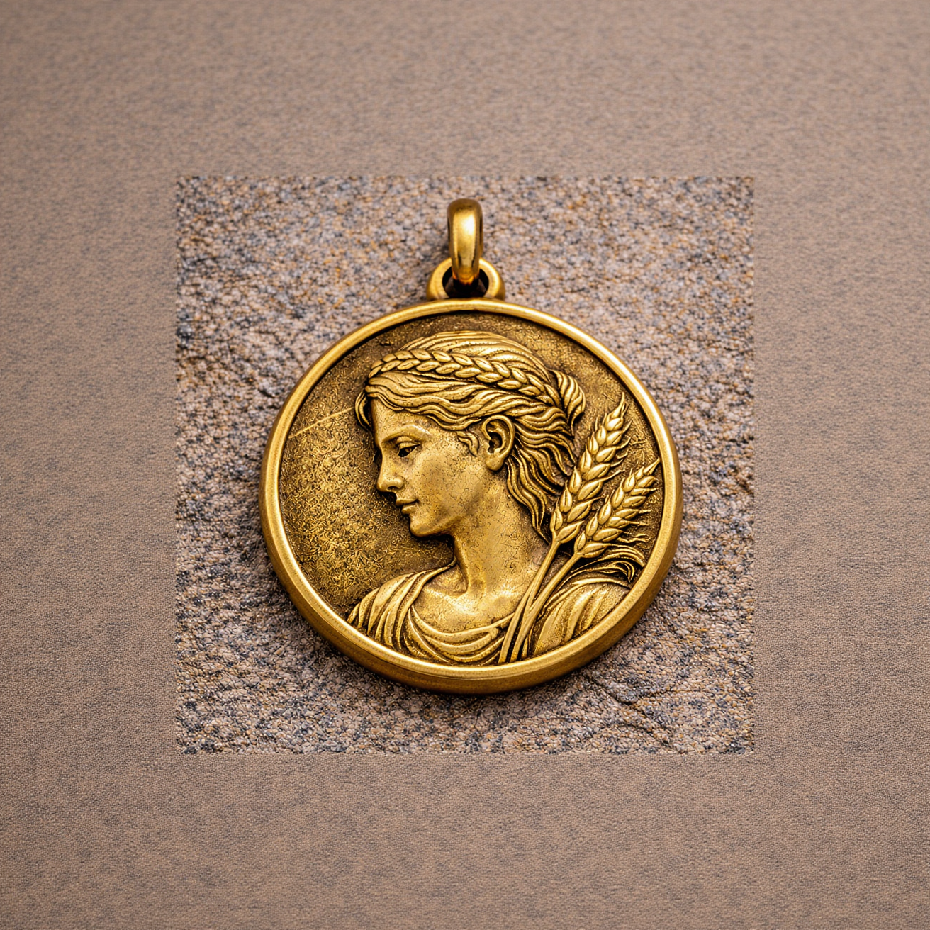 Demeter Pendant – Greek Goddess of Harvest and Renewal Medallion in Sterling Silver or Solid Gold