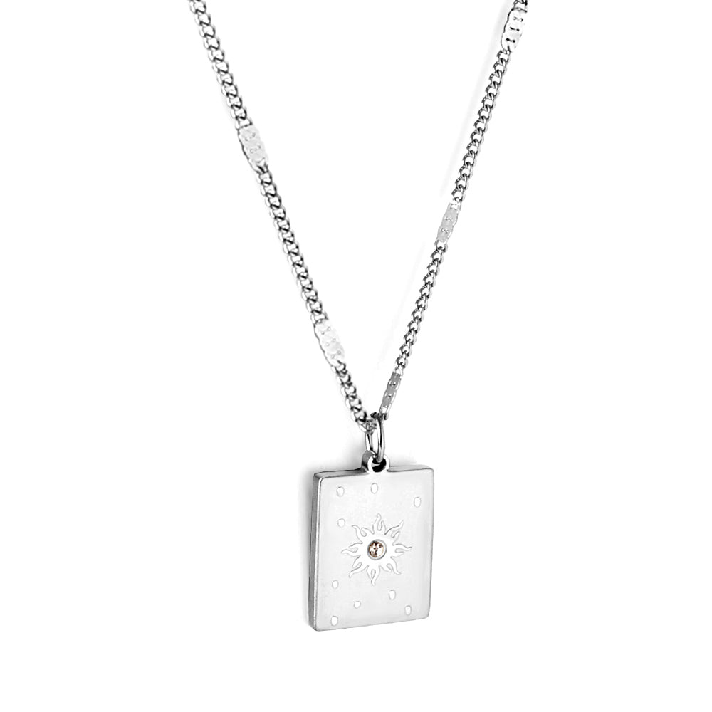 Solar Diamond Bar Necklace