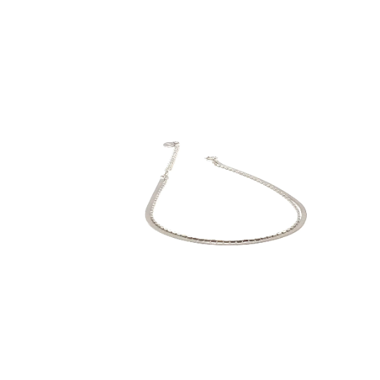 Layering Herringbone Anklet | Sterling Silver with Platinum Plating | Adjustable Fit | Timeless & Modern Jewelry