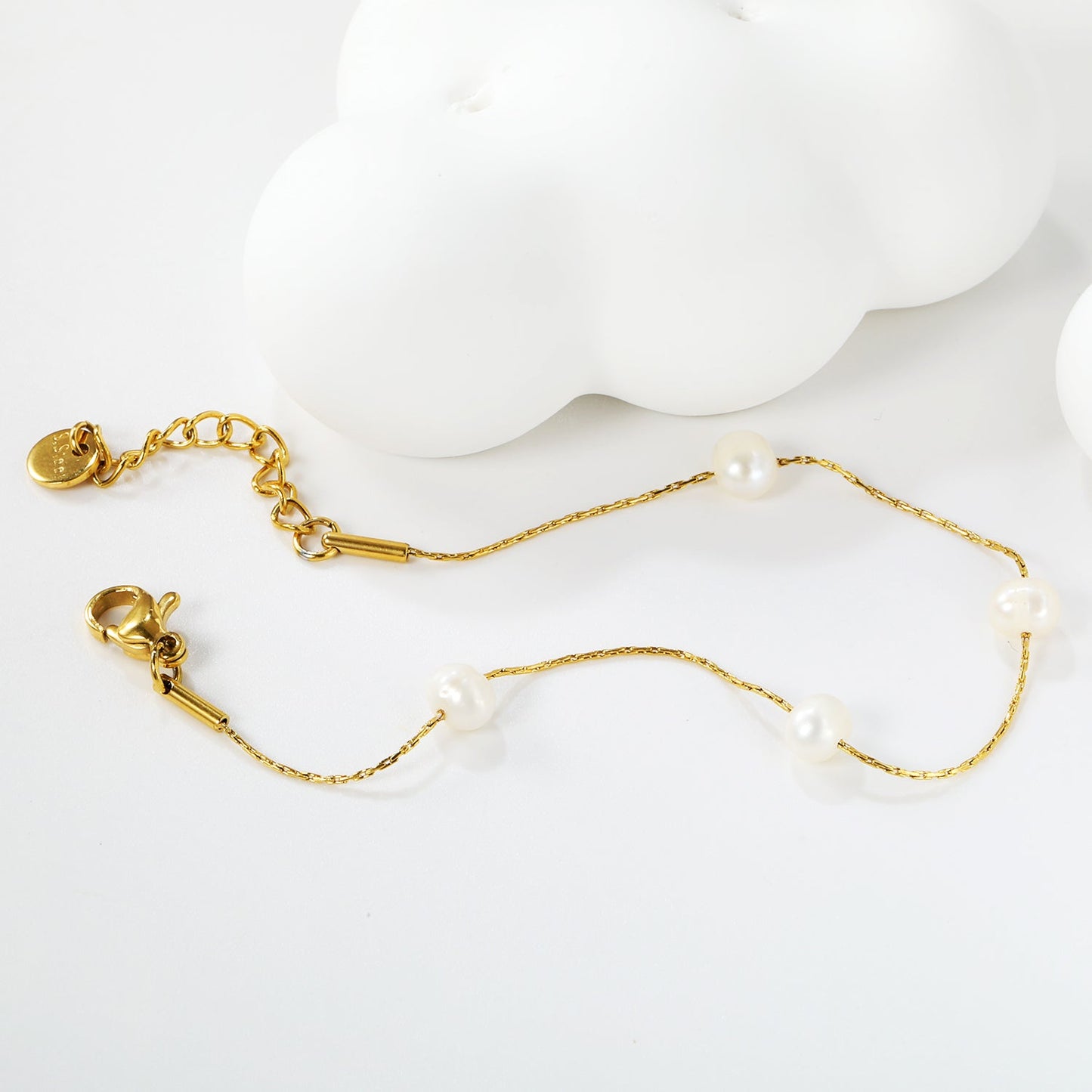 Golden Freshwater Pearl Bracelet Set