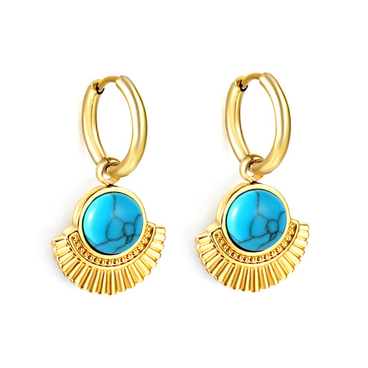 Turquoise Horizon Semicircle Studs