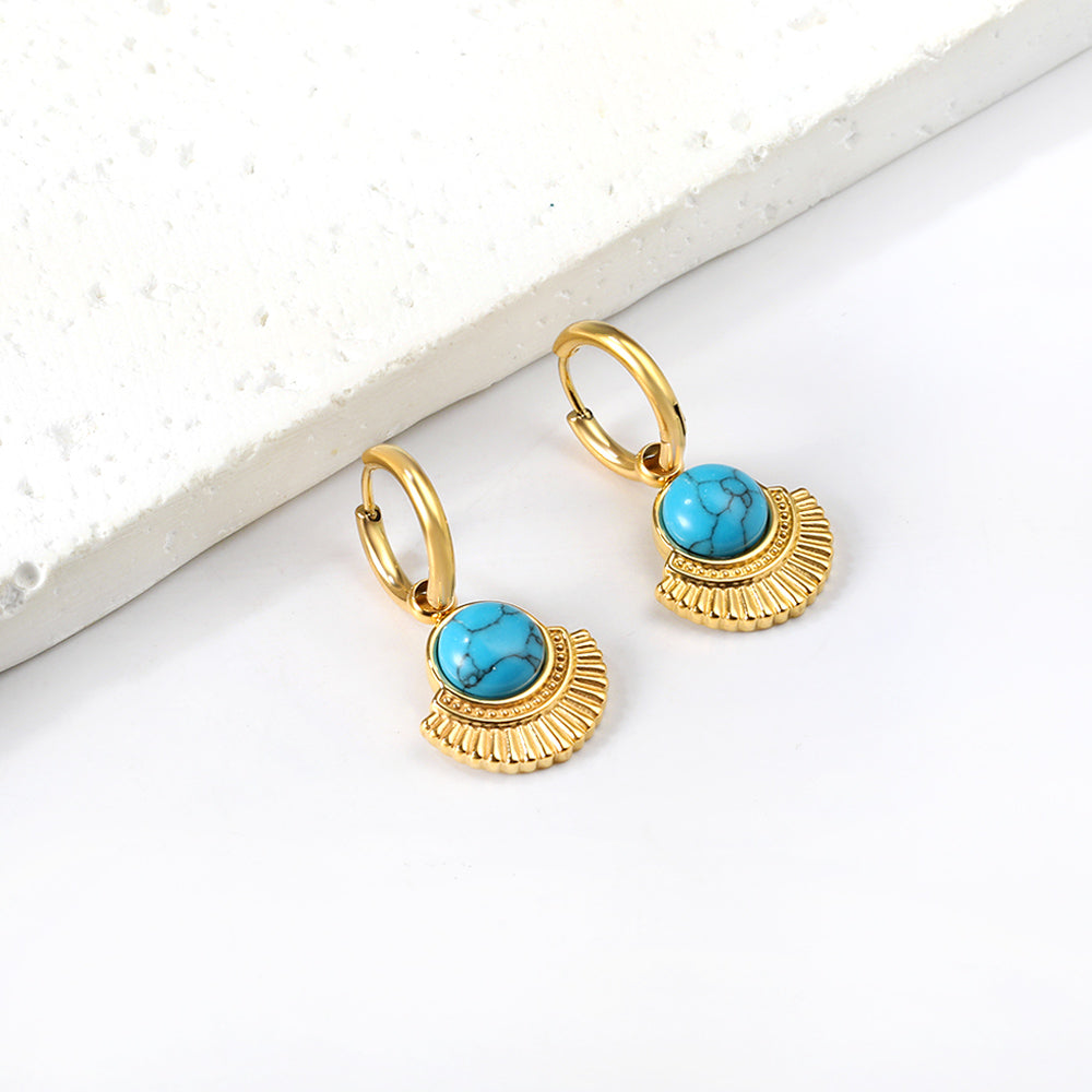 Turquoise Horizon Semicircle Studs