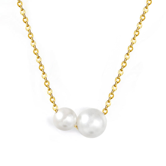 Duo Pearl Drop Necklace