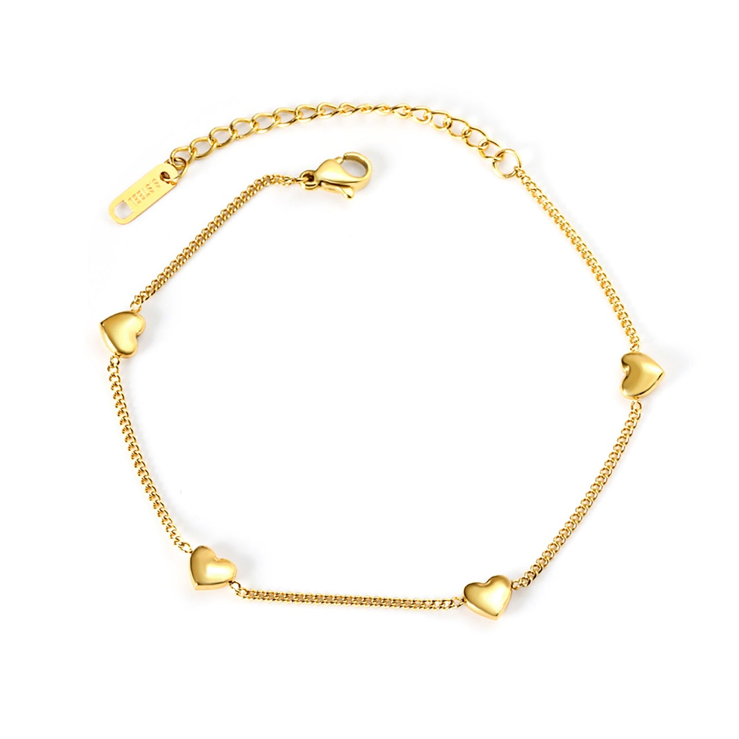 Peach Heart Charm Bracelet