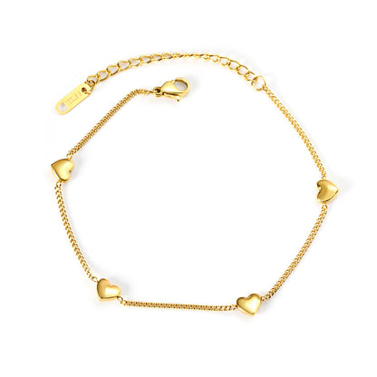 Peach Heart Charm Bracelet