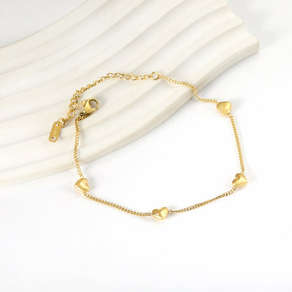 Peach Heart Charm Bracelet