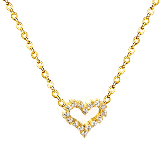 Diamond Edge Heart Pendant Necklace
