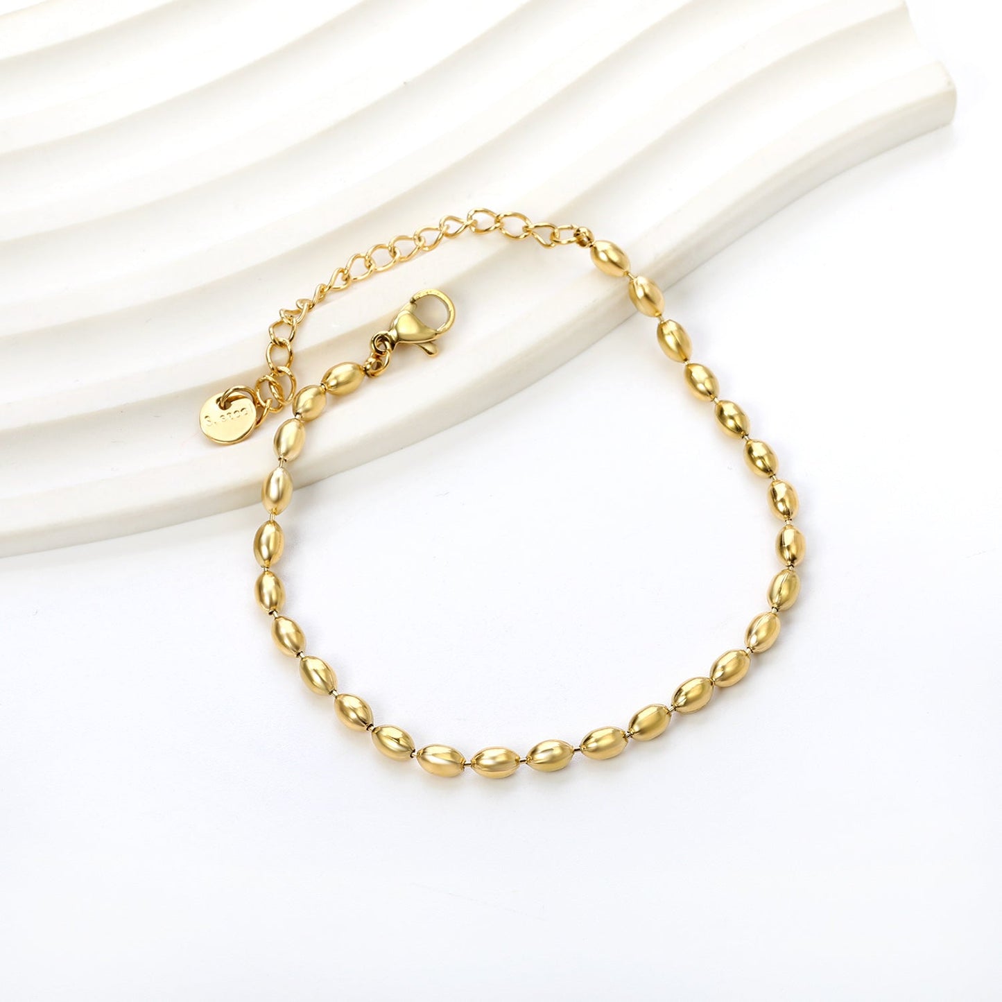 Wheat Bead Charm Bracelet