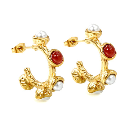 Crimson Pearl Harmony Earrings