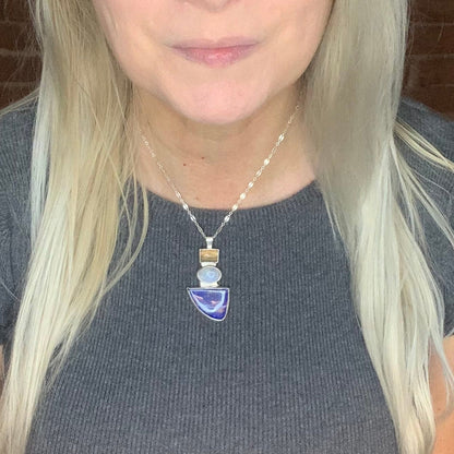 Celestial Harmony Necklace – Frost and Moonlight Collection