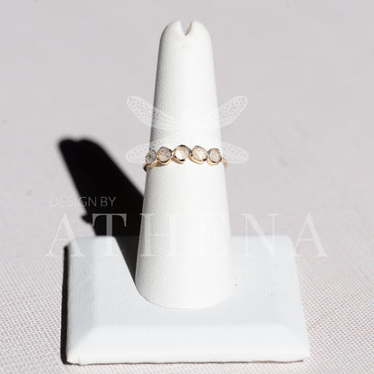 Moonstone Band Ring in 14K Yellow Gold