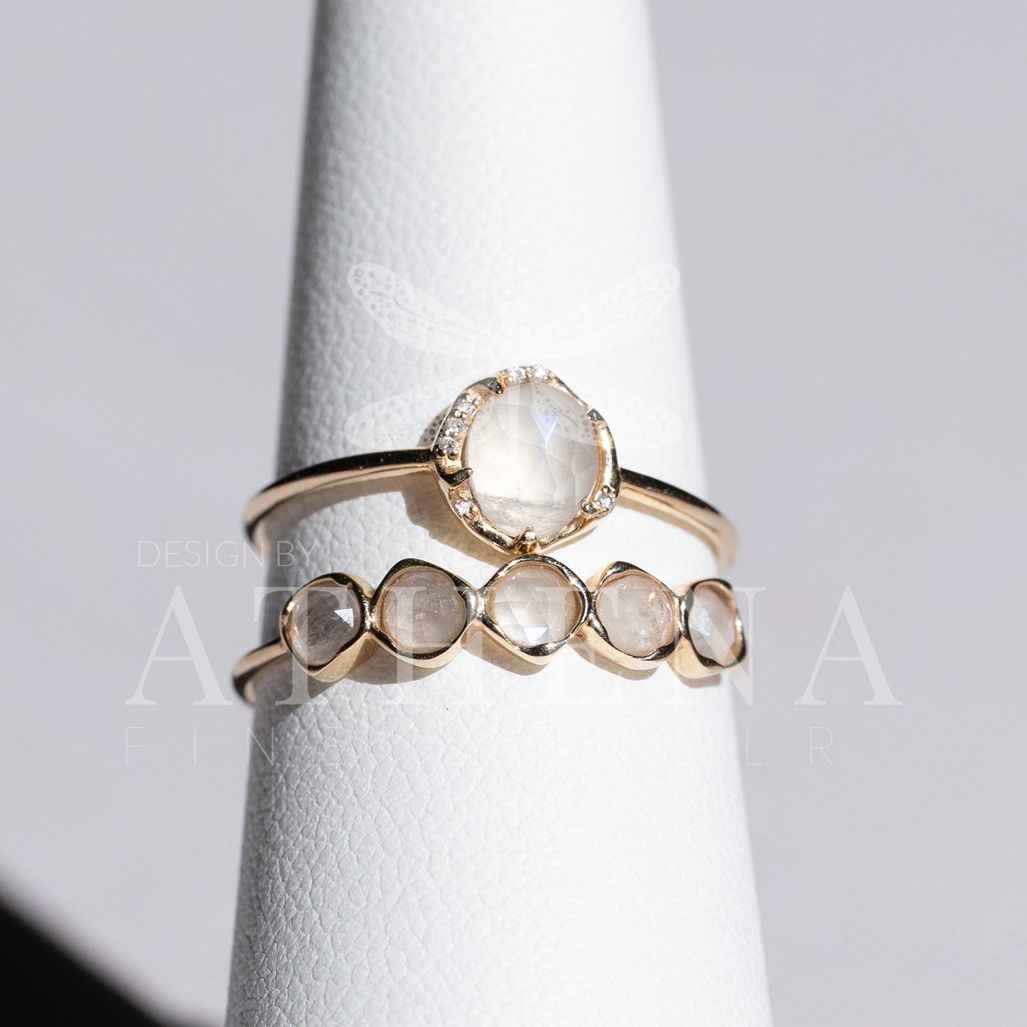 Moonstone Solitaire Ring in 14K Yellow Gold