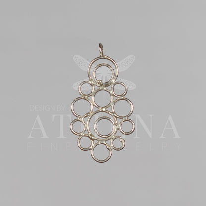 Handmade Sterling Silver Circles Pendant – One of a Kind, Organic Design