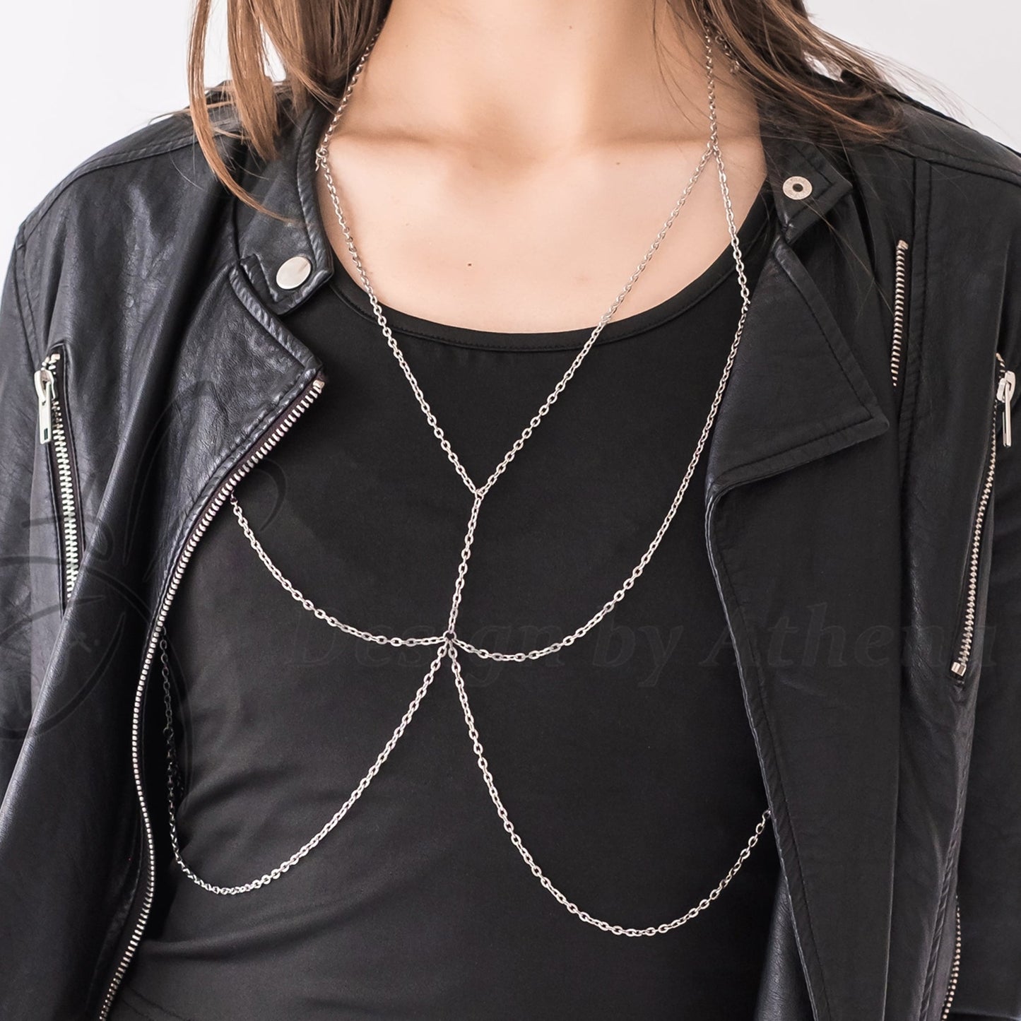 Gold Body Chain, Metal Bralette, Layered Harness, Body Jewelry, Layered Chain