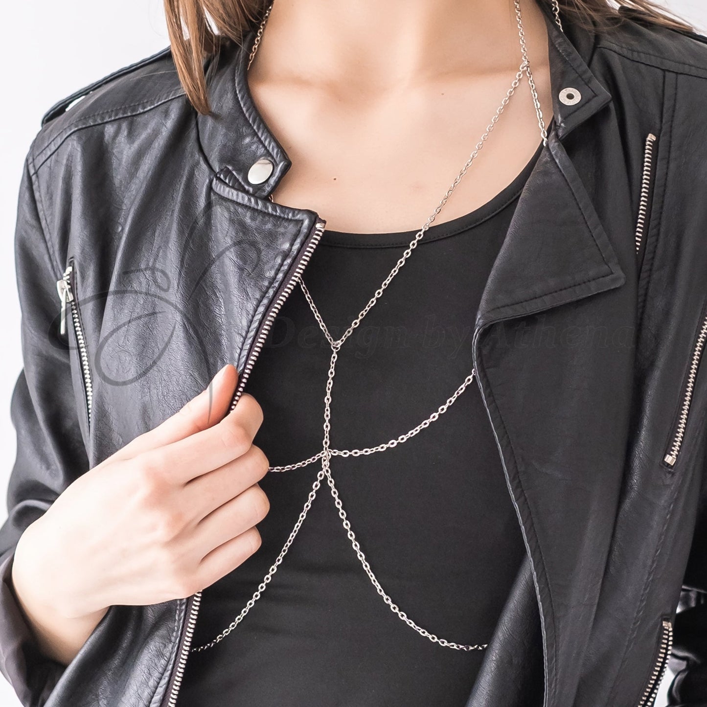 Gold Body Chain, Metal Bralette, Layered Harness, Body Jewelry, Layered Chain
