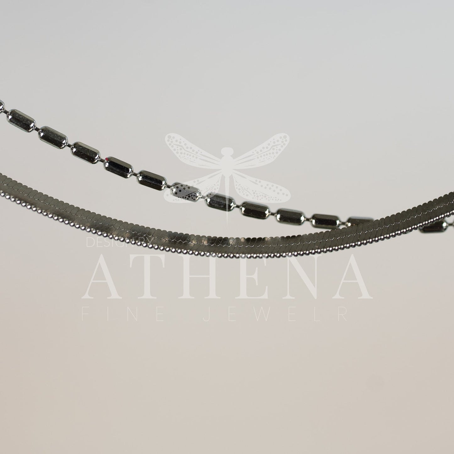 Layering Herringbone Anklet | Sterling Silver with Platinum Plating | Adjustable Fit | Timeless & Modern Jewelry