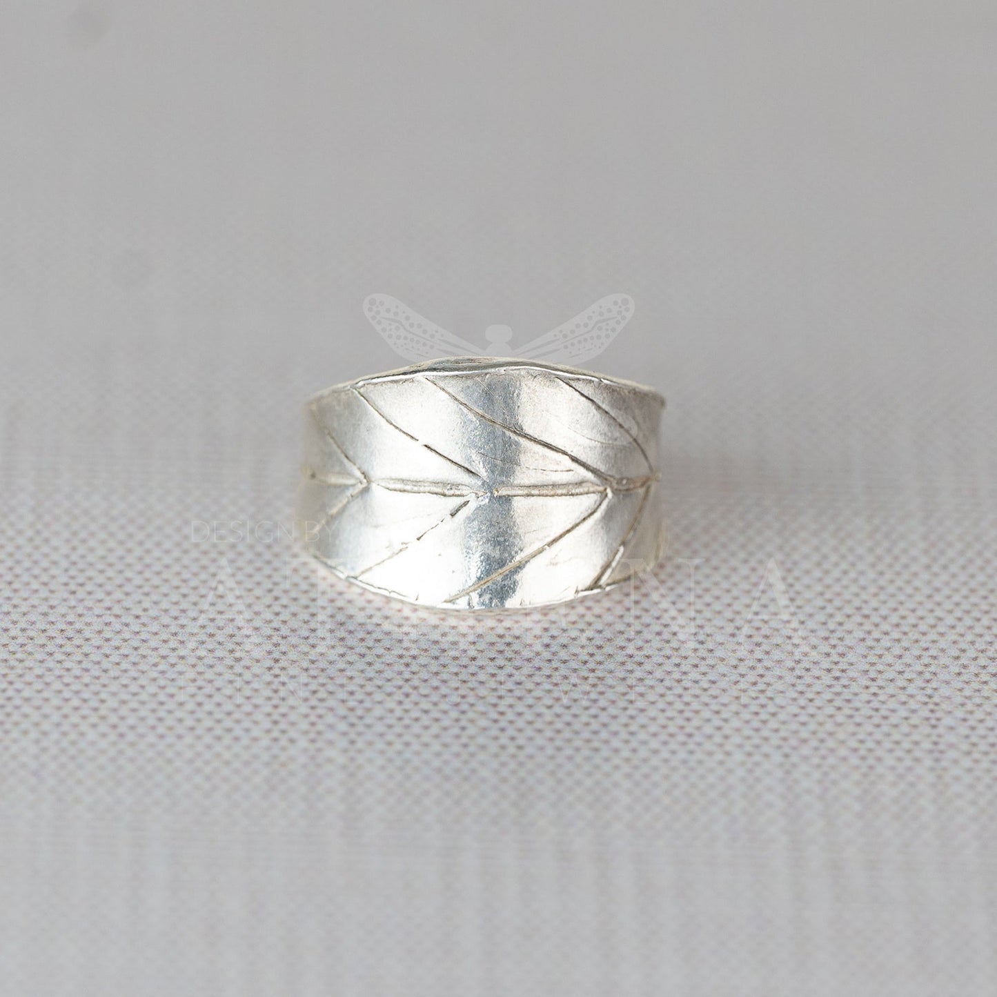 Blueberry Leaf Wraparound Ring | Handmade Sterling Silver & Gold | Unique Leaf Design