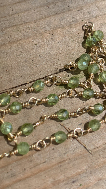 Peridot Bloom Necklace – Handcrafted Yellow Gold Fill August Birthstone