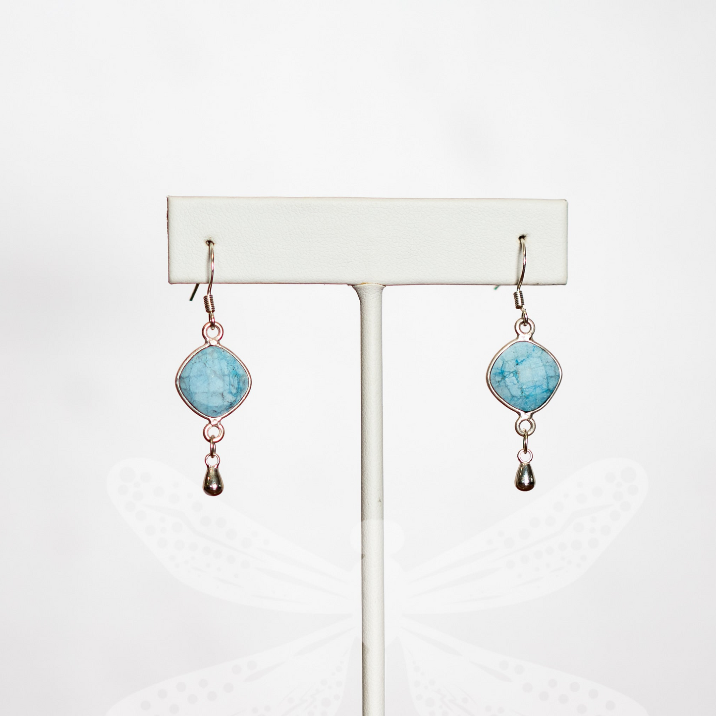 Raw Turquoise Earrings in Sterling Silver – Bold Elegance for the Modern Woman