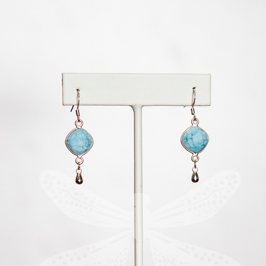 Raw Turquoise Earrings in Sterling Silver – Bold Elegance for the Modern Woman