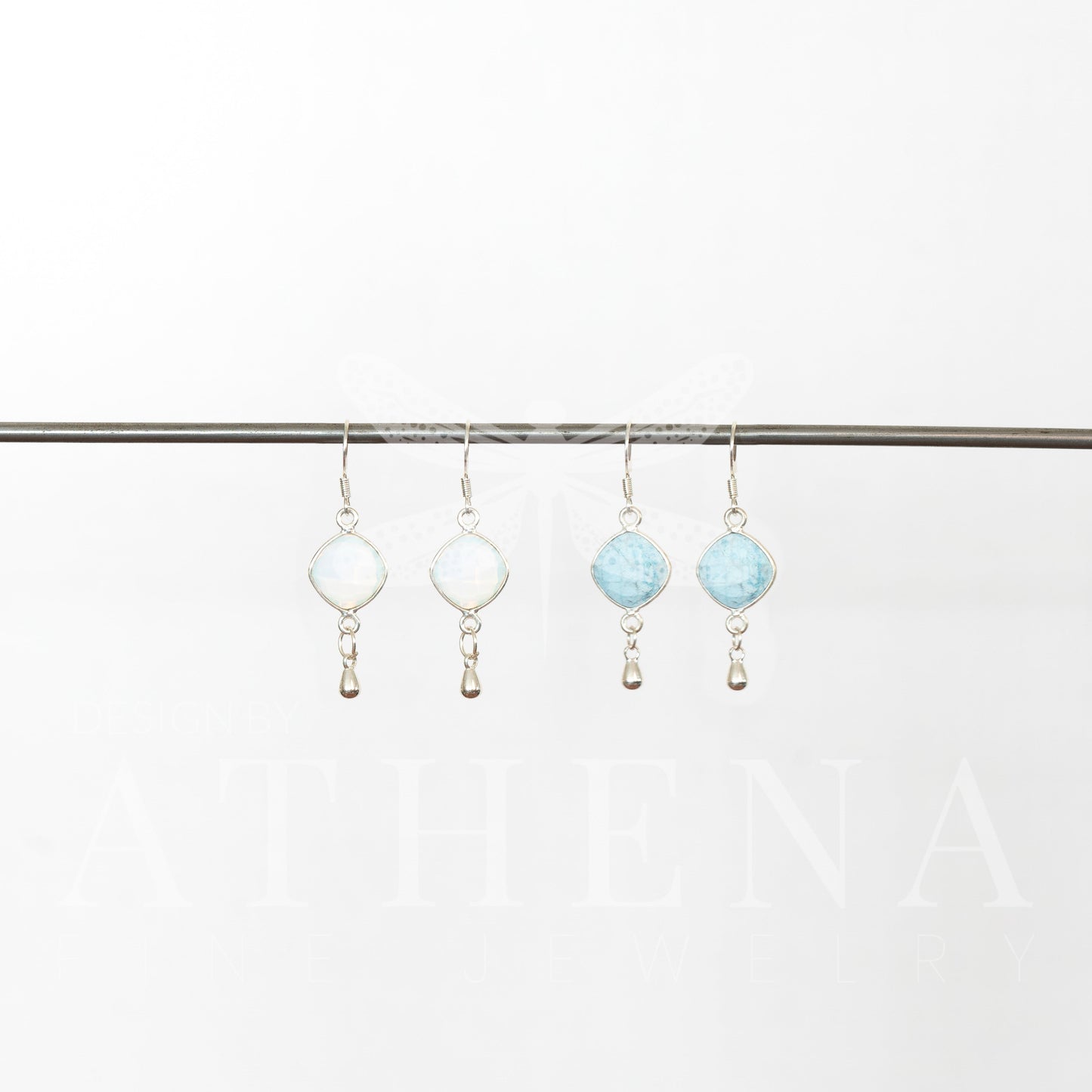 Raw Turquoise Earrings in Sterling Silver – Bold Elegance for the Modern Woman