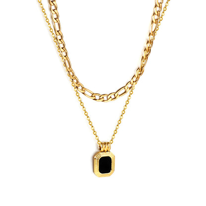 Emerald Bar Double Chain