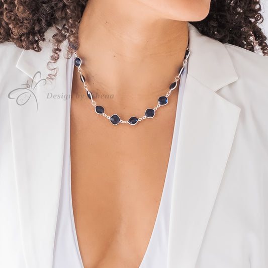 Nocturne Tides – Kyanite Necklace in Sterling Silver