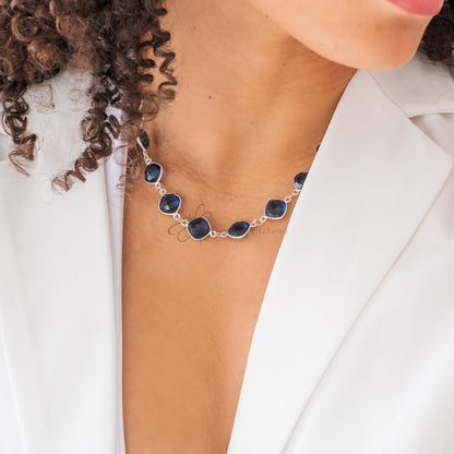 Nocturne Tides – Kyanite Necklace in Sterling Silver