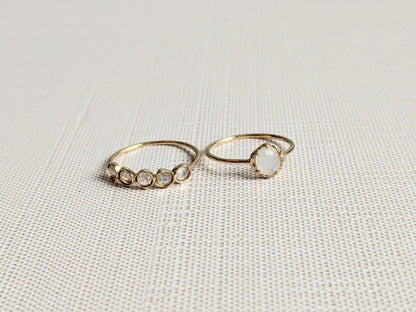 Moonstone Solitaire Ring in 14K Yellow Gold