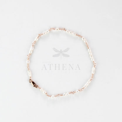 Pearl Cluster Anklet in Rose Gold Fill
