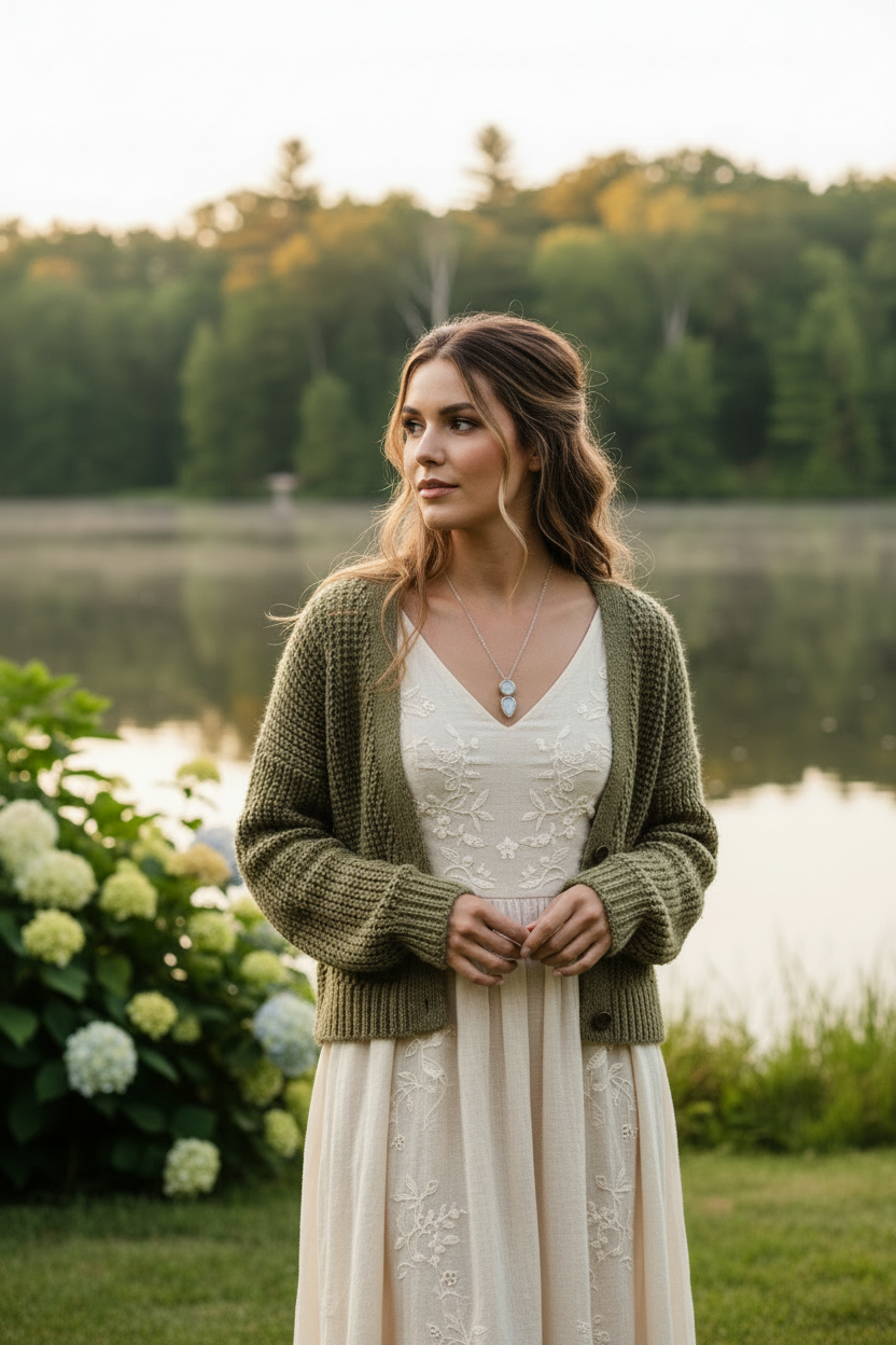 Lunar Glow Necklace – Frost and Moonlight Collection