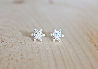Snowflake CZ Studs in Sterling Silver
