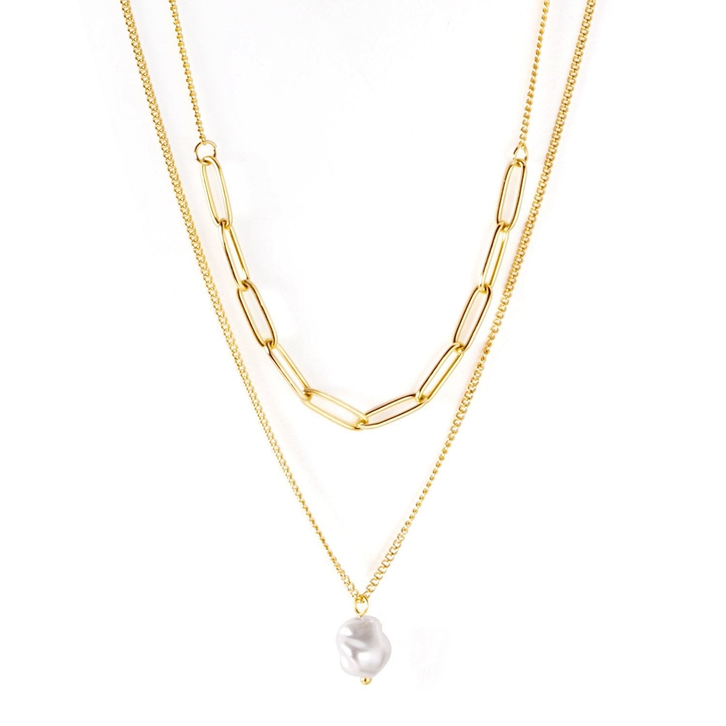 Double Chain Pearl Drop