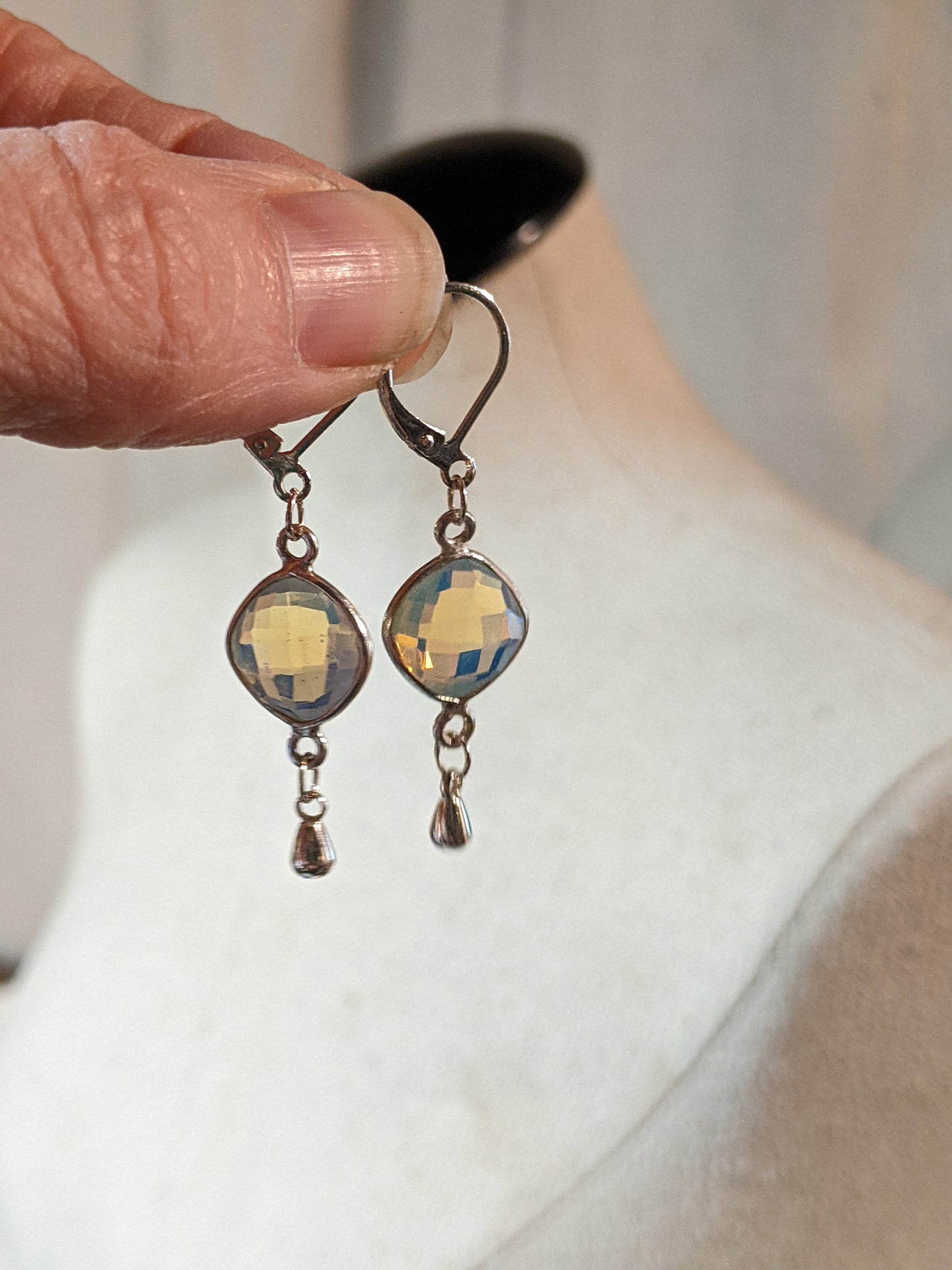 Opalite Earrings in Sterling Silver – Effortless Elegance for the Modern Woman