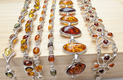 Amber Odyssey Bracelet | Sterling Silver Baltic Amber Bracelet | Tears of the Sun