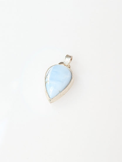 Moon Line Pendant | Pear-Shaped Blue Opal in Sterling Silver