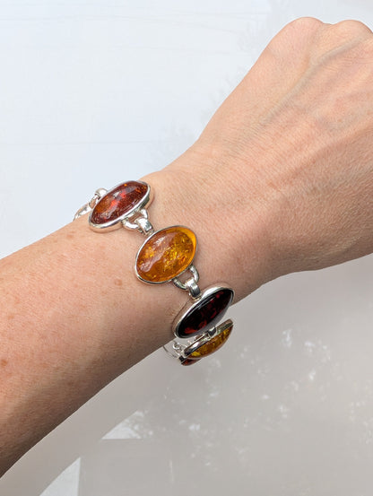 Helia’s Tears Bracelet | Sterling Silver Baltic Amber Bracelet | Tears of the Sun