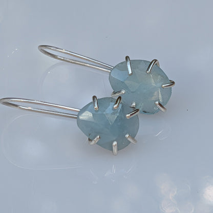 Tidal Grace Earrings – Aquamarine Beryl, Sterling Silver | Pair A