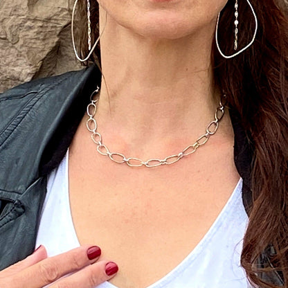 Radiant Linkage Necklace in Sterling Silver