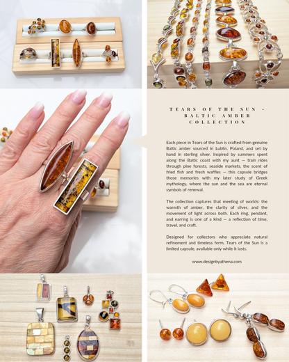 Amber Odyssey Bracelet | Sterling Silver Baltic Amber Bracelet | Tears of the Sun