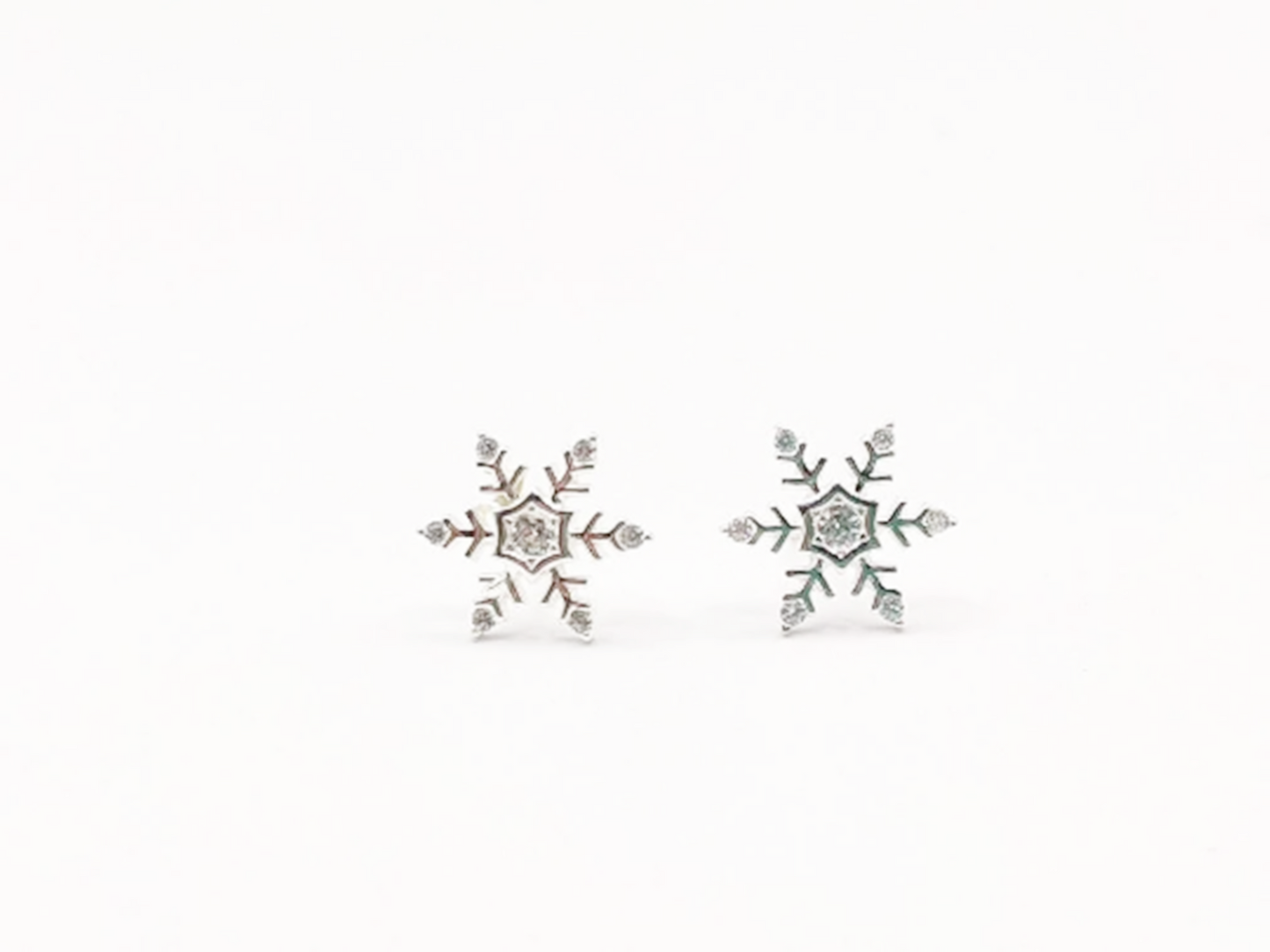 Snowflake CZ Studs in Sterling Silver